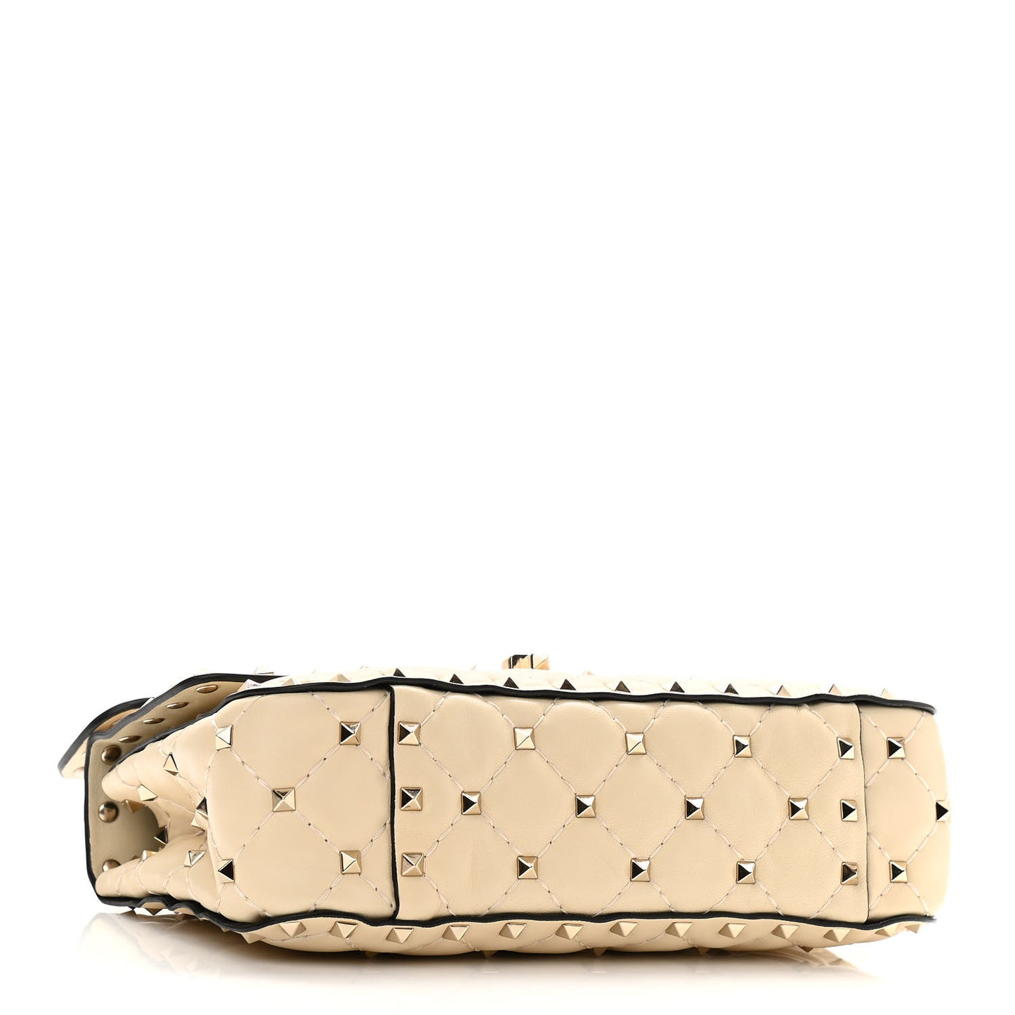 Nappa Small Rockstud Spike Shoulder Bag Light Ivory