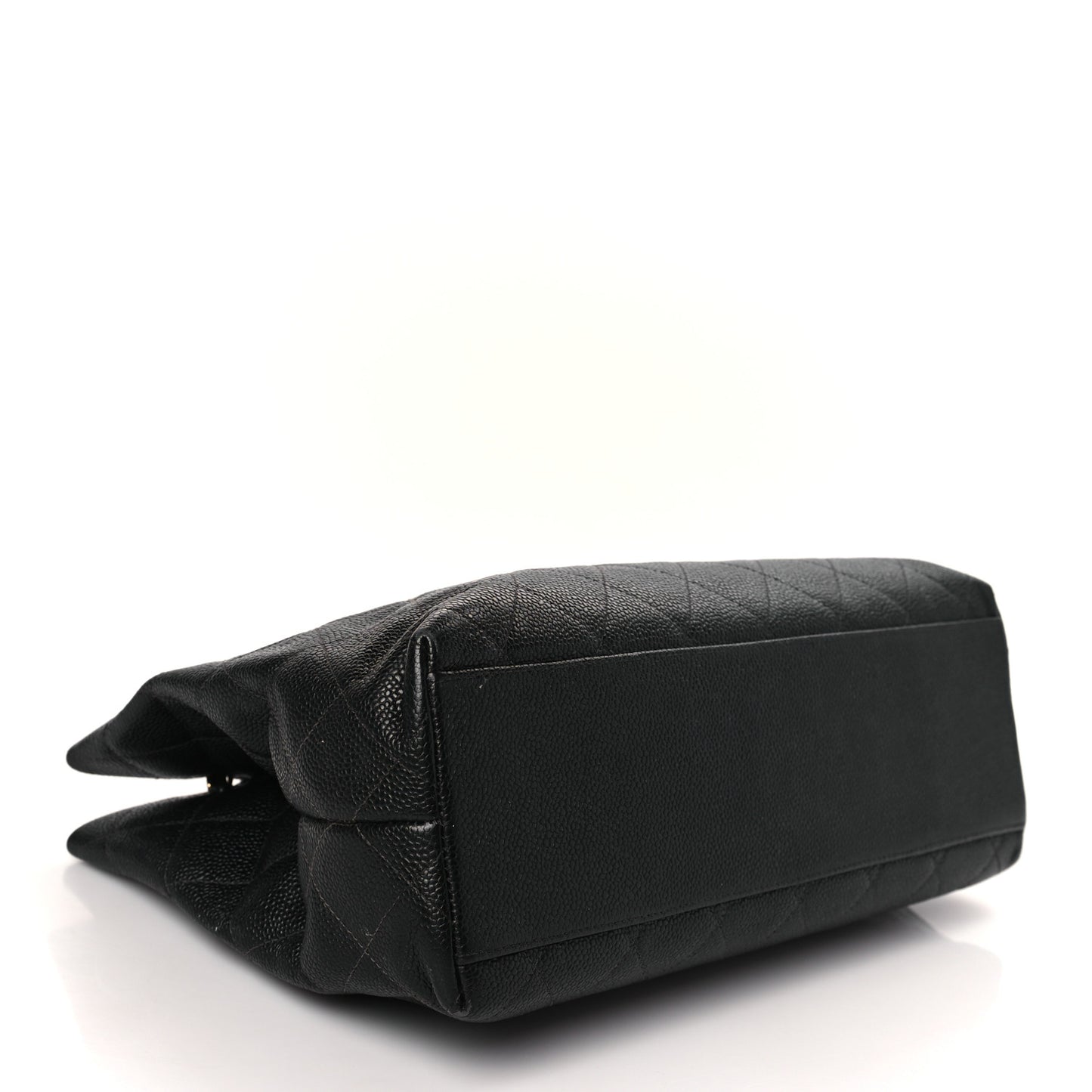 Caviar Quilted Shopping Tote Black
