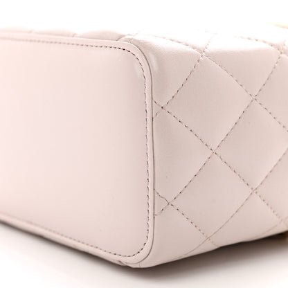 Chanel Lambskin Quilted Pearl Crush Small Vanity Case With Chain Light Purple 9 of 9