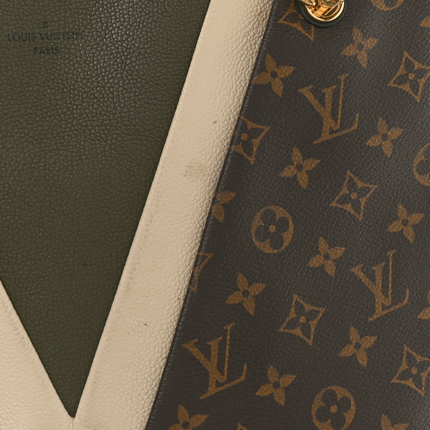 Louis Vuitton Monogram V Tote MM Khaki Cream 10 of 11