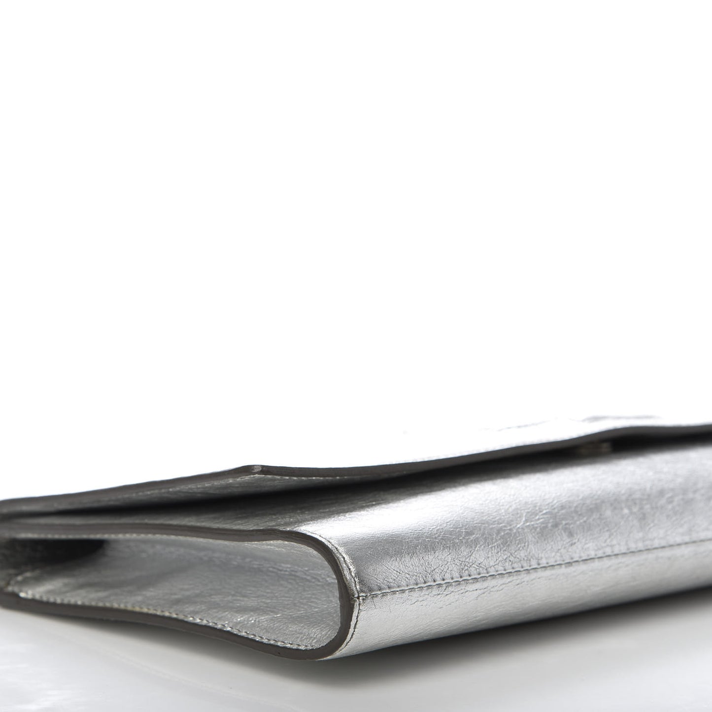 Metallic Calfskin Monogram Large Belle De Jour Clutch Silver