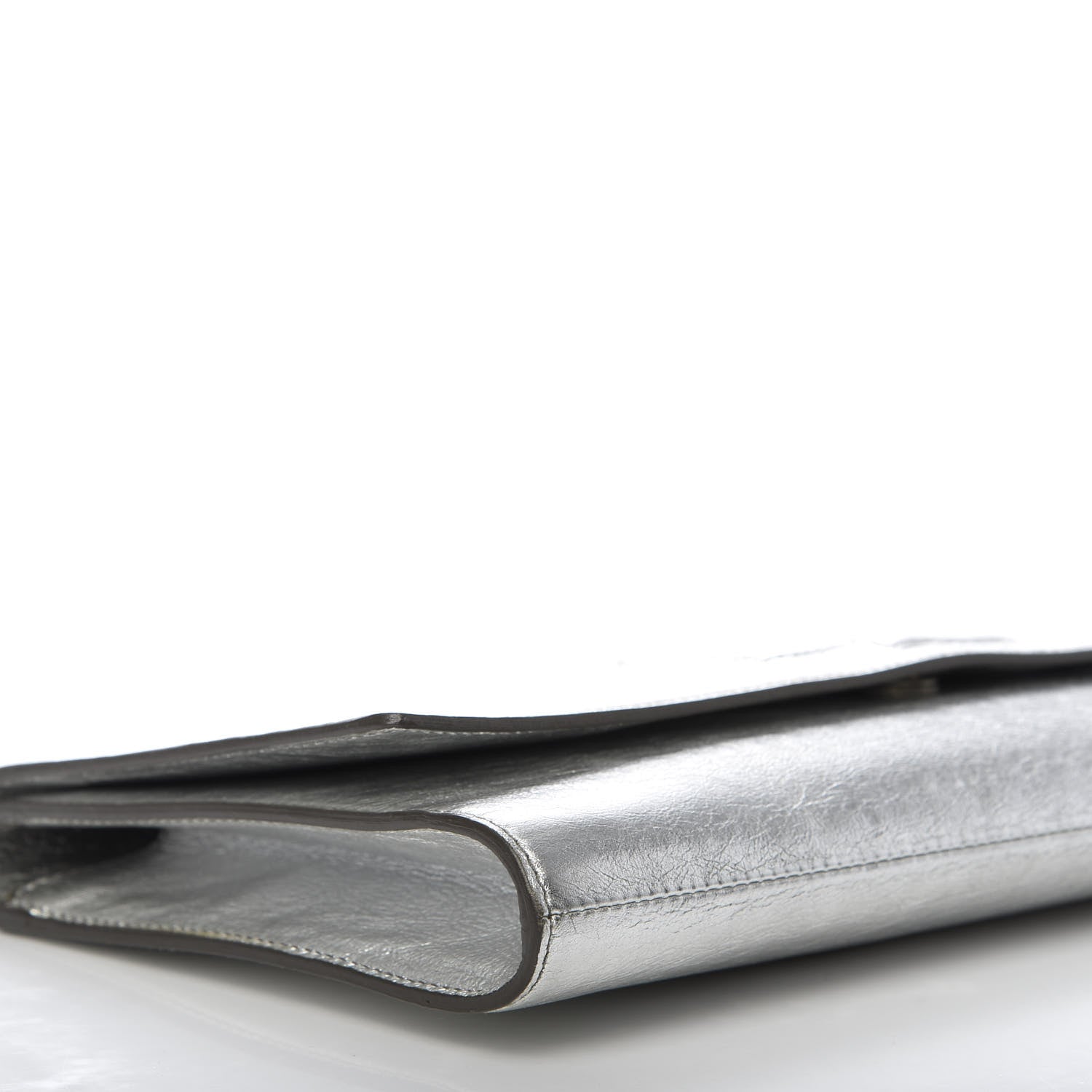 Saint Laurent Metallic Calfskin Monogram Large Belle De Jour Clutch Silver 5 of 8