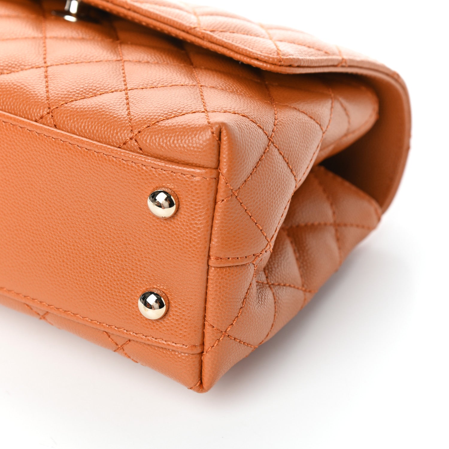 Chanel Caviar Quilted Mini Coco Handle Flap Light Brown 9 of 9