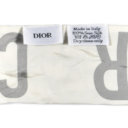 Christian Dior Silk Oblique Mitzah Scarf Grey 3 of 3