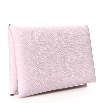 Hermes Epsom Calvi Card Case Mauve Pale 3 of 8
