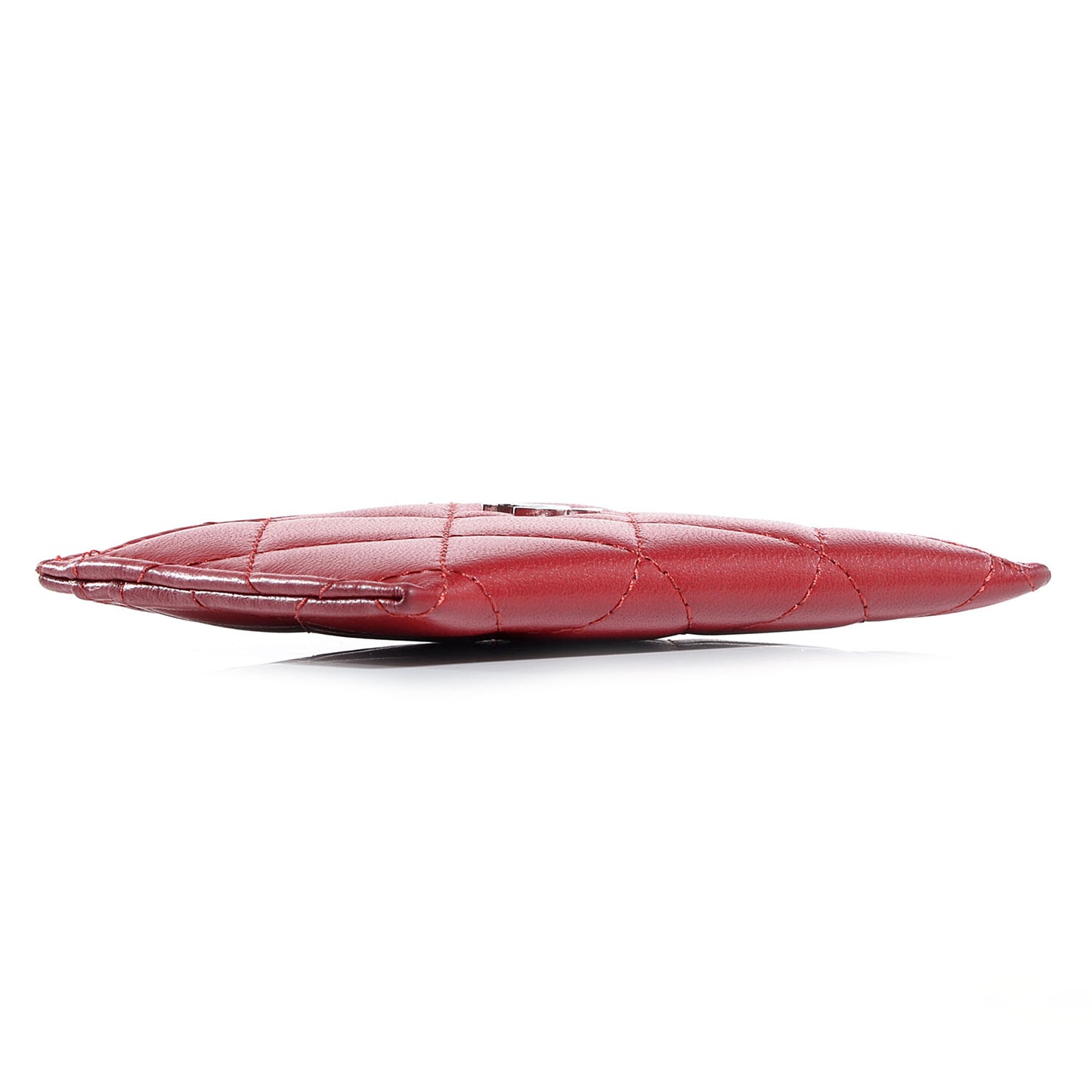Lambskin Quilted Card Holder Red