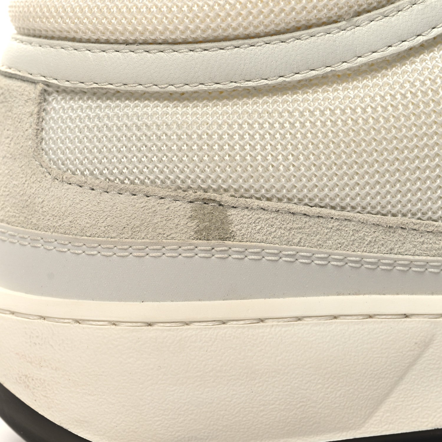 Chanel Suede Fabric Grained Calfskin Womens CC High Top Sneakers 37 White 8 of 11