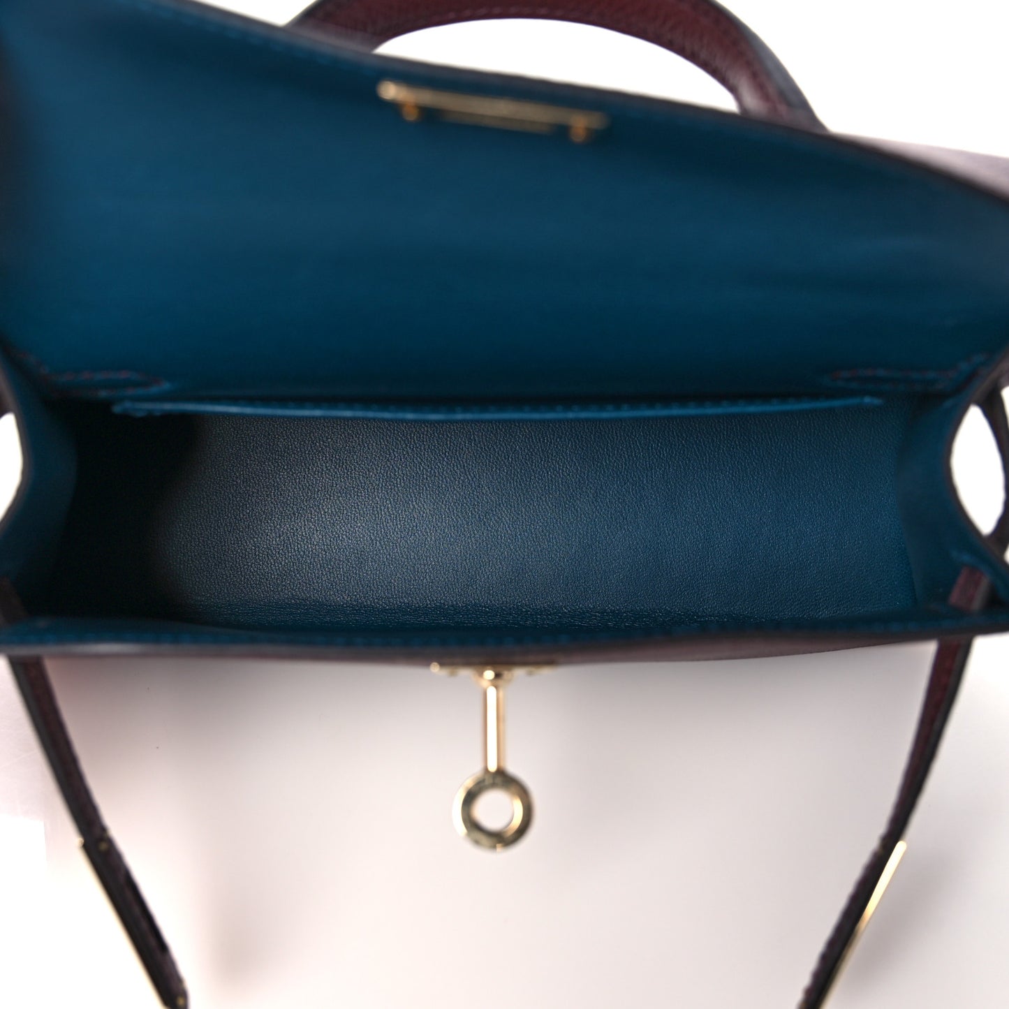 Epsom Horseshoe Mini Kelly Sellier 20 Bordeaux Vert Bosphore