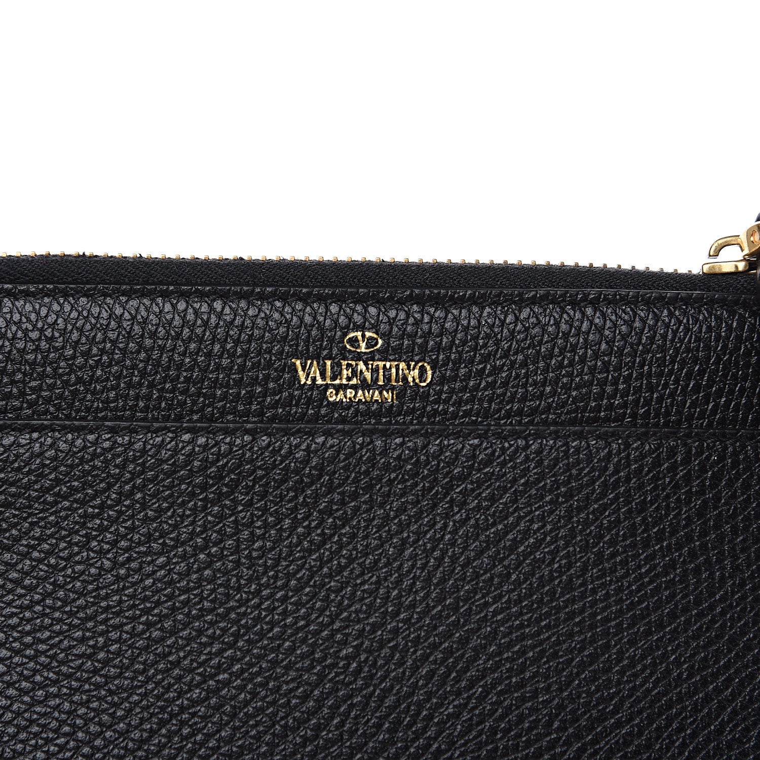Valentino Garavani Grained Calfskin VLogo Coin Case Card Holder Black 5 of 7
