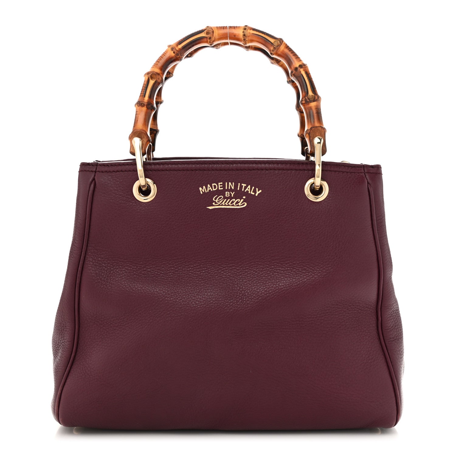 Gucci Calfskin Small Bamboo Shopper Tote Burgundy 1 of 11