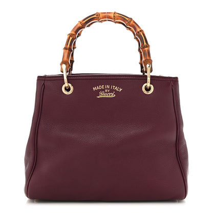 Gucci Calfskin Small Bamboo Shopper Tote Burgundy 1 of 11