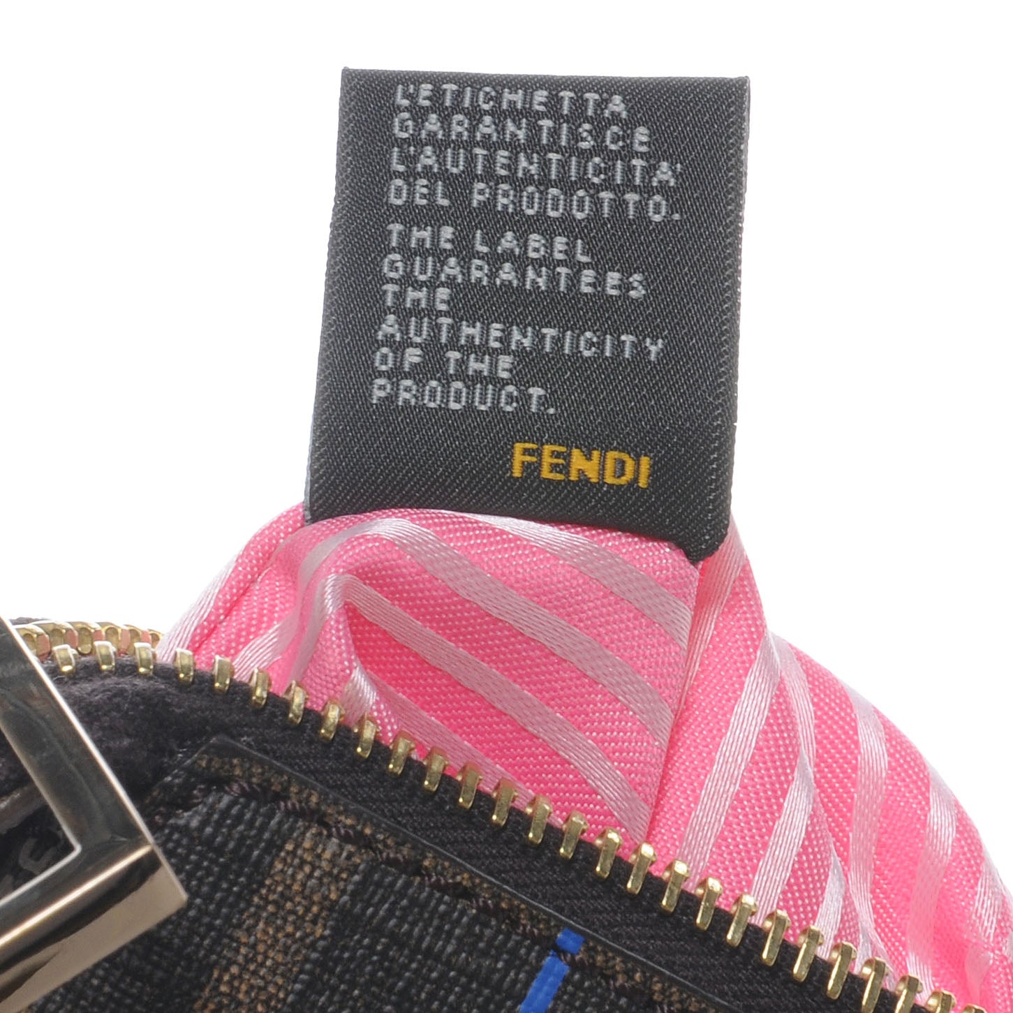 Fendi Zucca Spalmati Striped Pochette Tobacco Multicolor 9 of 10