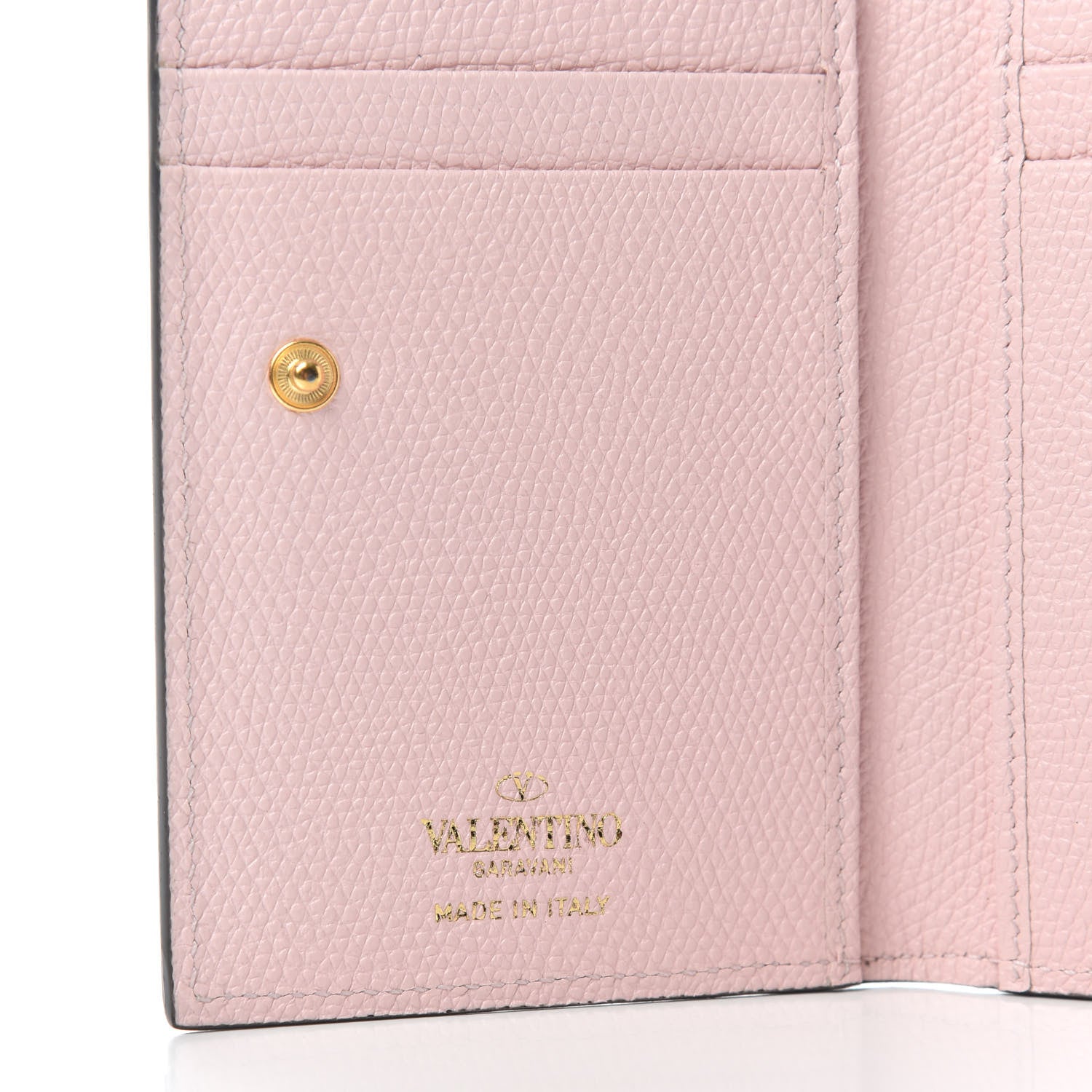 Valentino Garavani Grainy Calfskin VLogo Coin Case Card Holder Rose Quartz 6 of 6