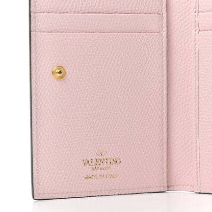 Valentino Garavani Grainy Calfskin VLogo Coin Case Card Holder Rose Quartz 6 of 6