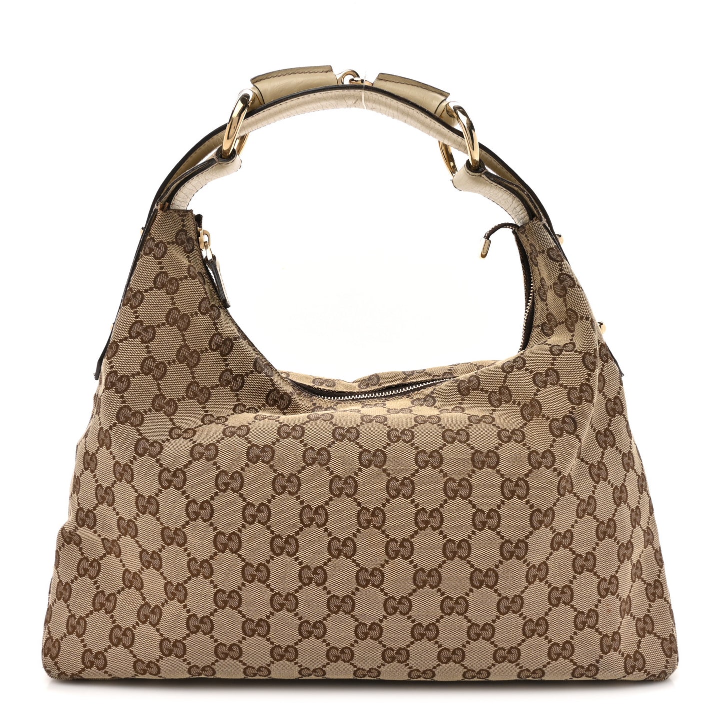 Monogram Medium Horsebit Chain Hobo Off White