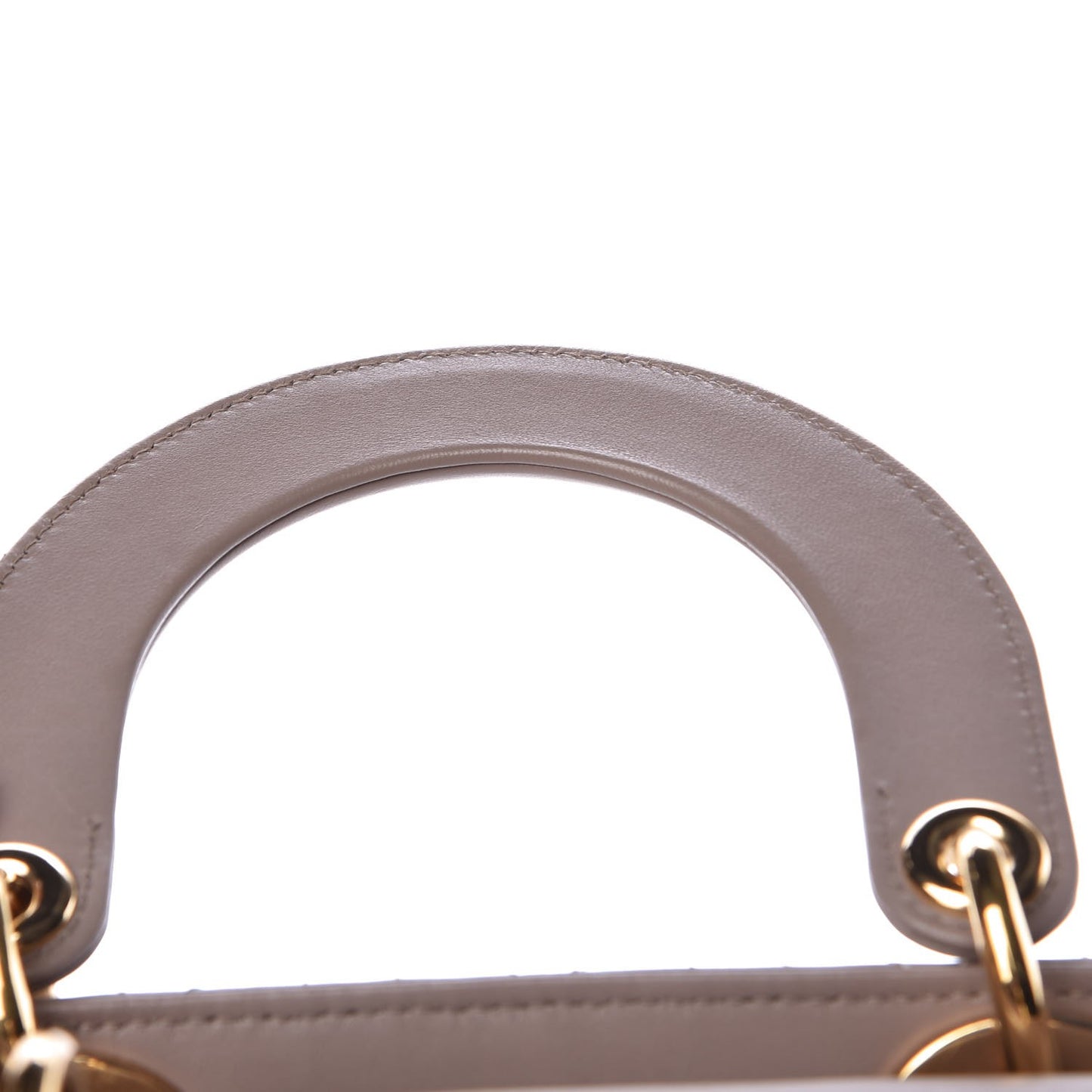 Lambskin Cannage Small Jeweled Swan Lady Dior Taupe