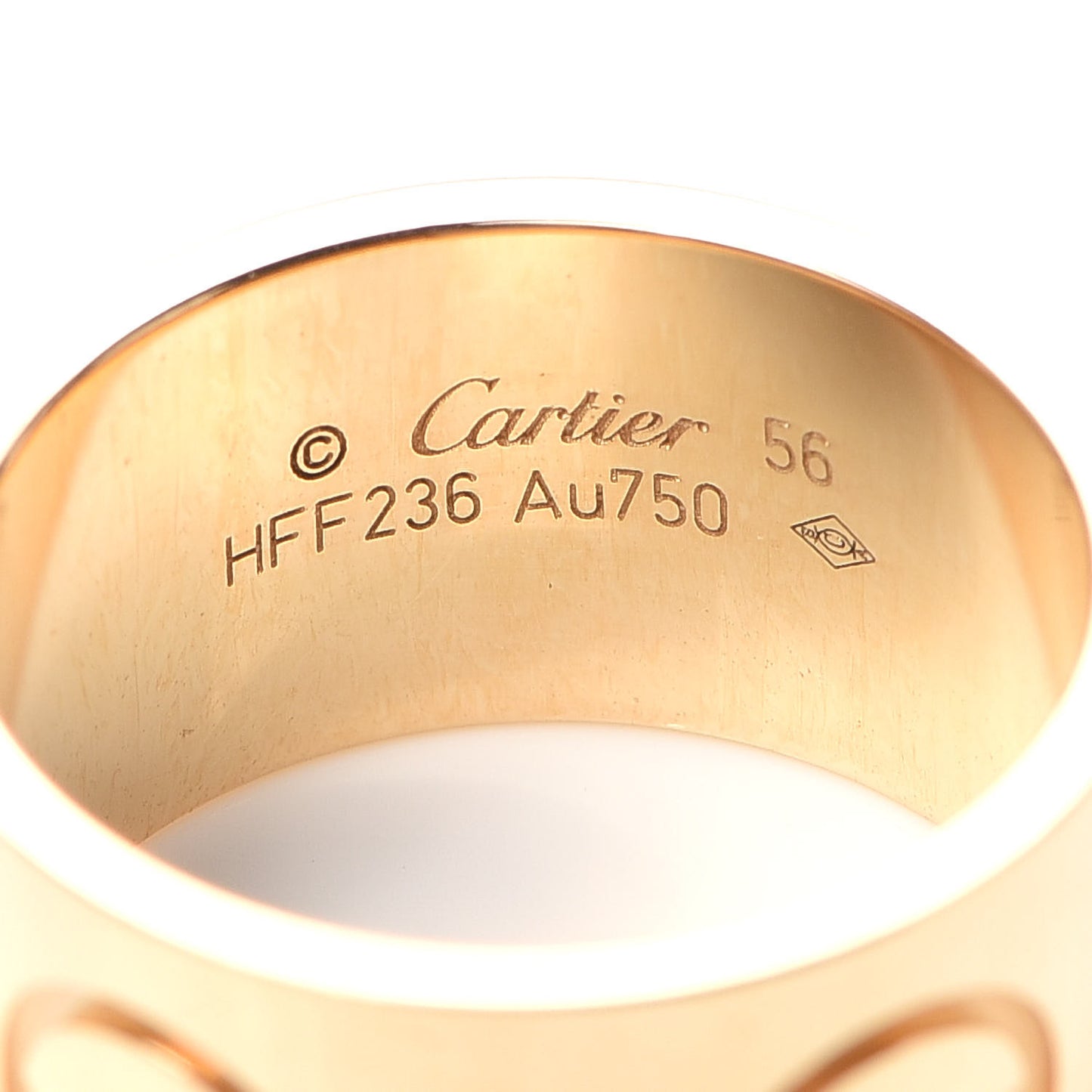 18K Yellow Gold 11mm LOVE Ring 56 7.5