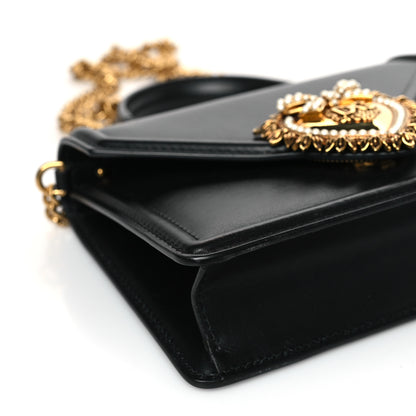 Dolce & Gabbana Smooth Calfskin Small Devotion Envelope Top Handle Bag Black 7 of 9