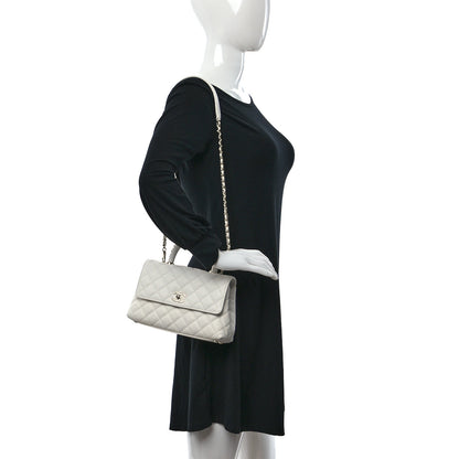 Chanel Caviar Quilted Mini Coco Chain Handle Flap White 2 of 13