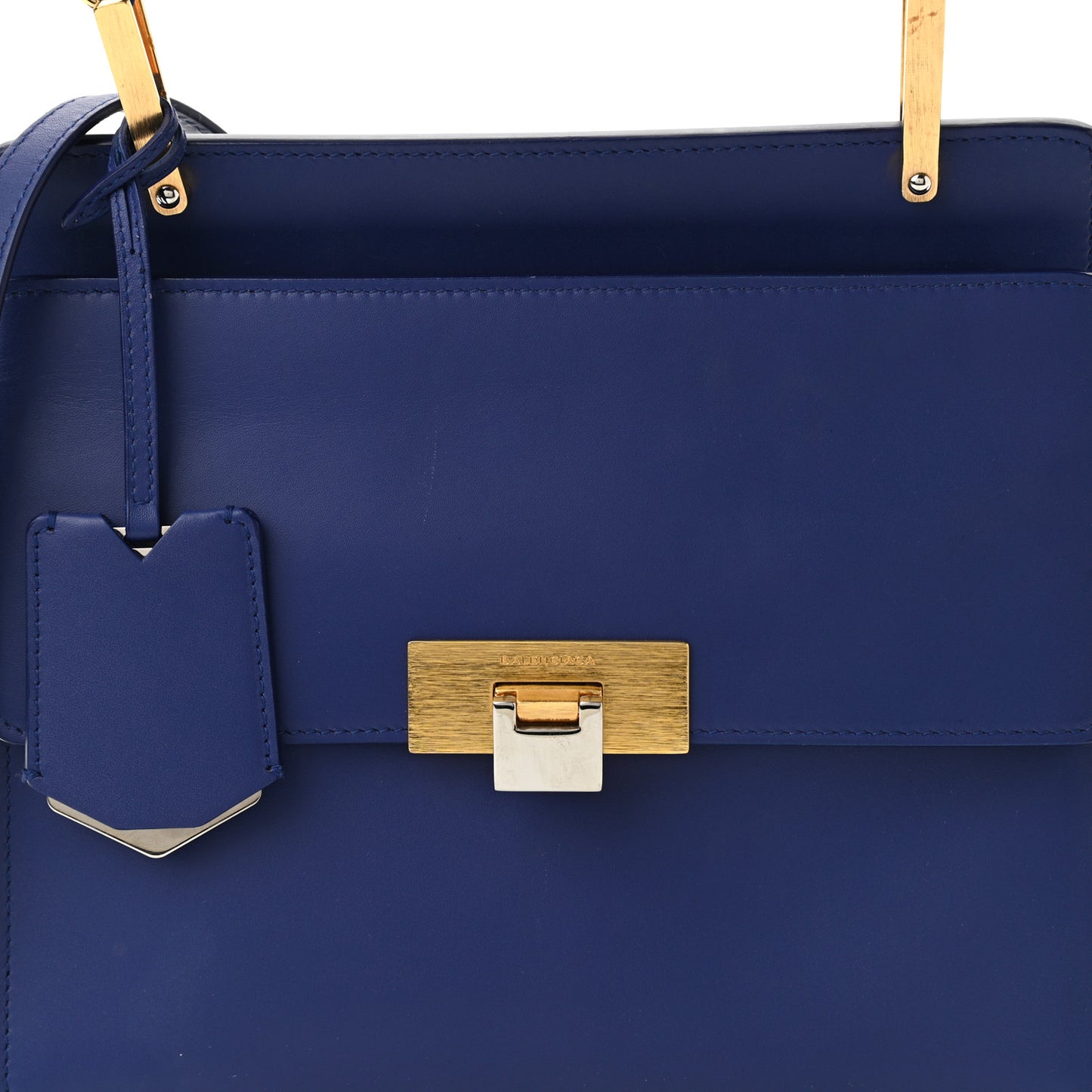 Smooth Calfskin Le Dix S Cartable Shoulder Bag Bleu Mineral