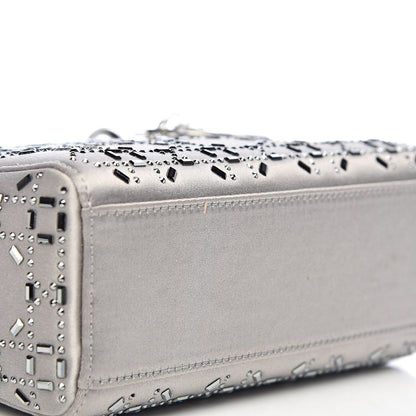 Christian Dior Satin Crystal Cannage Mini Lady Dior Gray 8 of 11