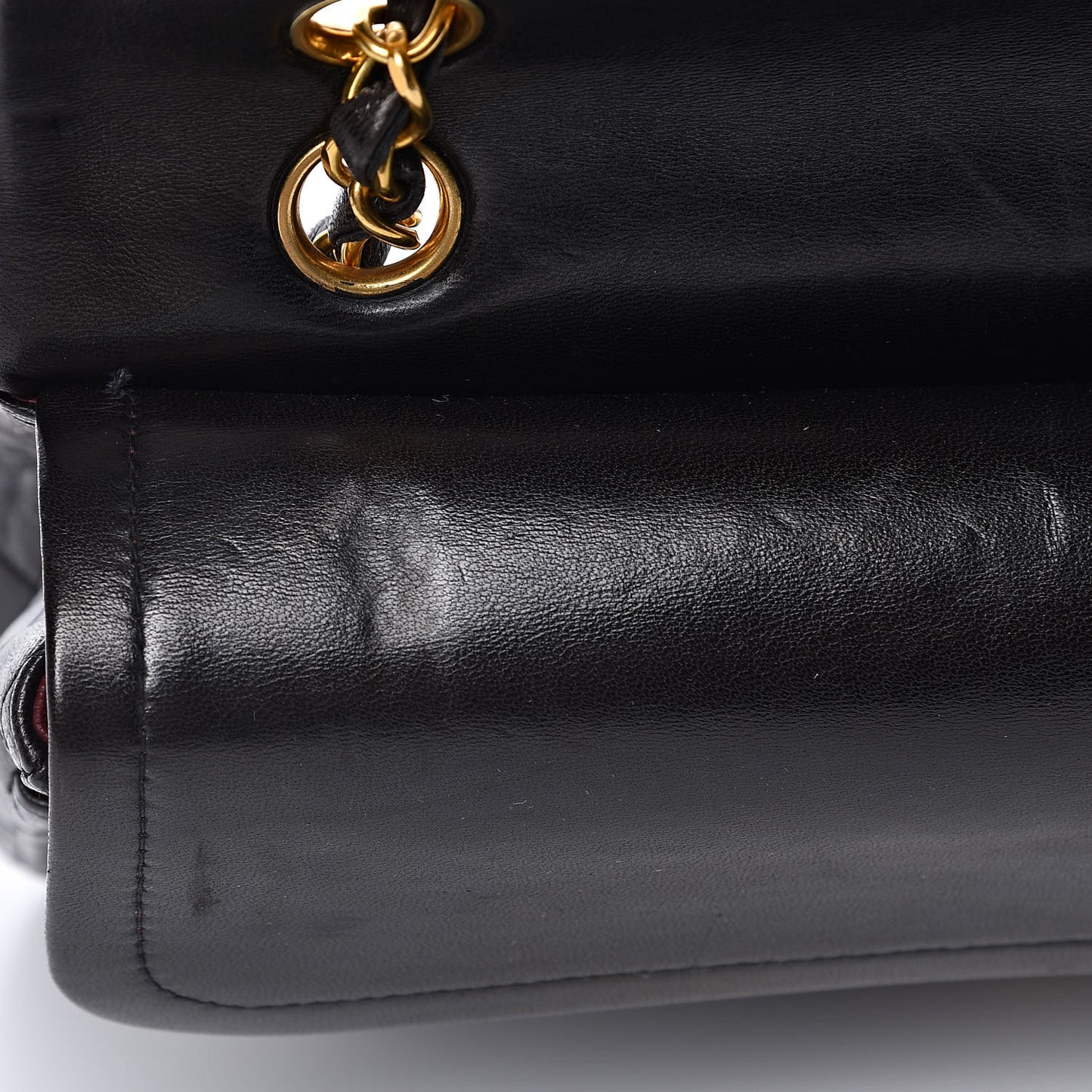 Lambskin Quilted Medium Double Flap Black