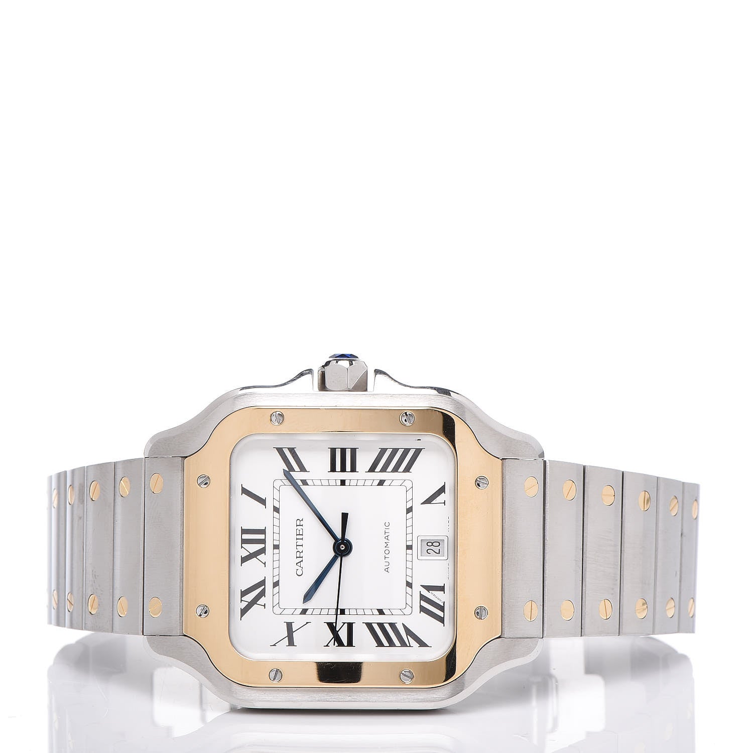 Cartier Stainless Steel 18K Yellow Gold 38mm Santos De Automatic Watch 3 of 8