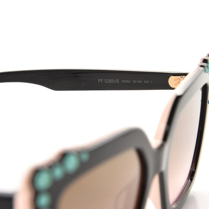 Fendi Studded Square Cat Eye Sunglasses FF 0260/S Black Pink 7 of 9