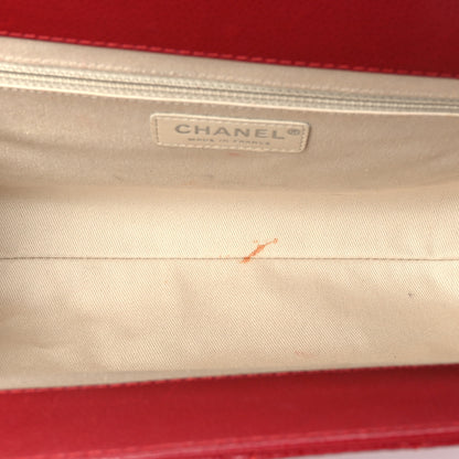 Chanel Caviar Quilted CC Clutch Red 5 of 11