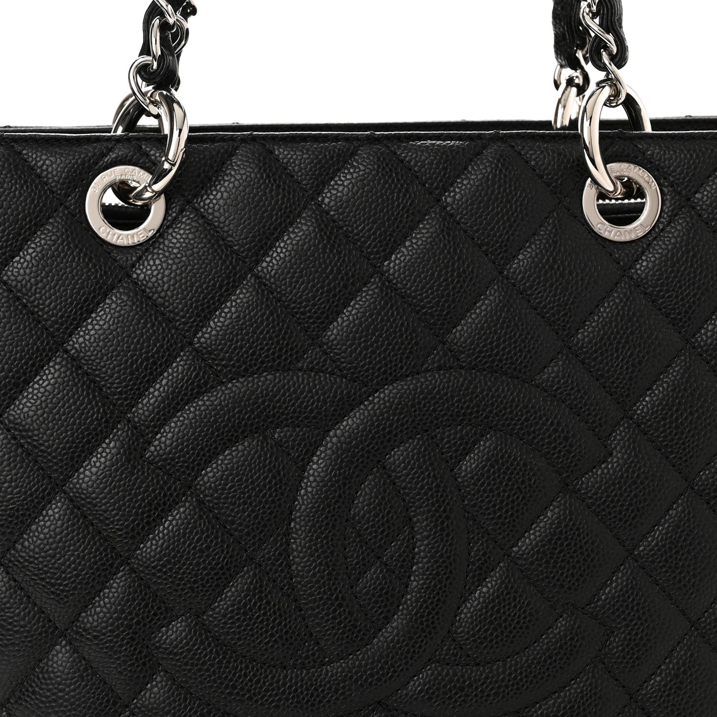 Caviar Quilted Grand Shopping Tote GST Black