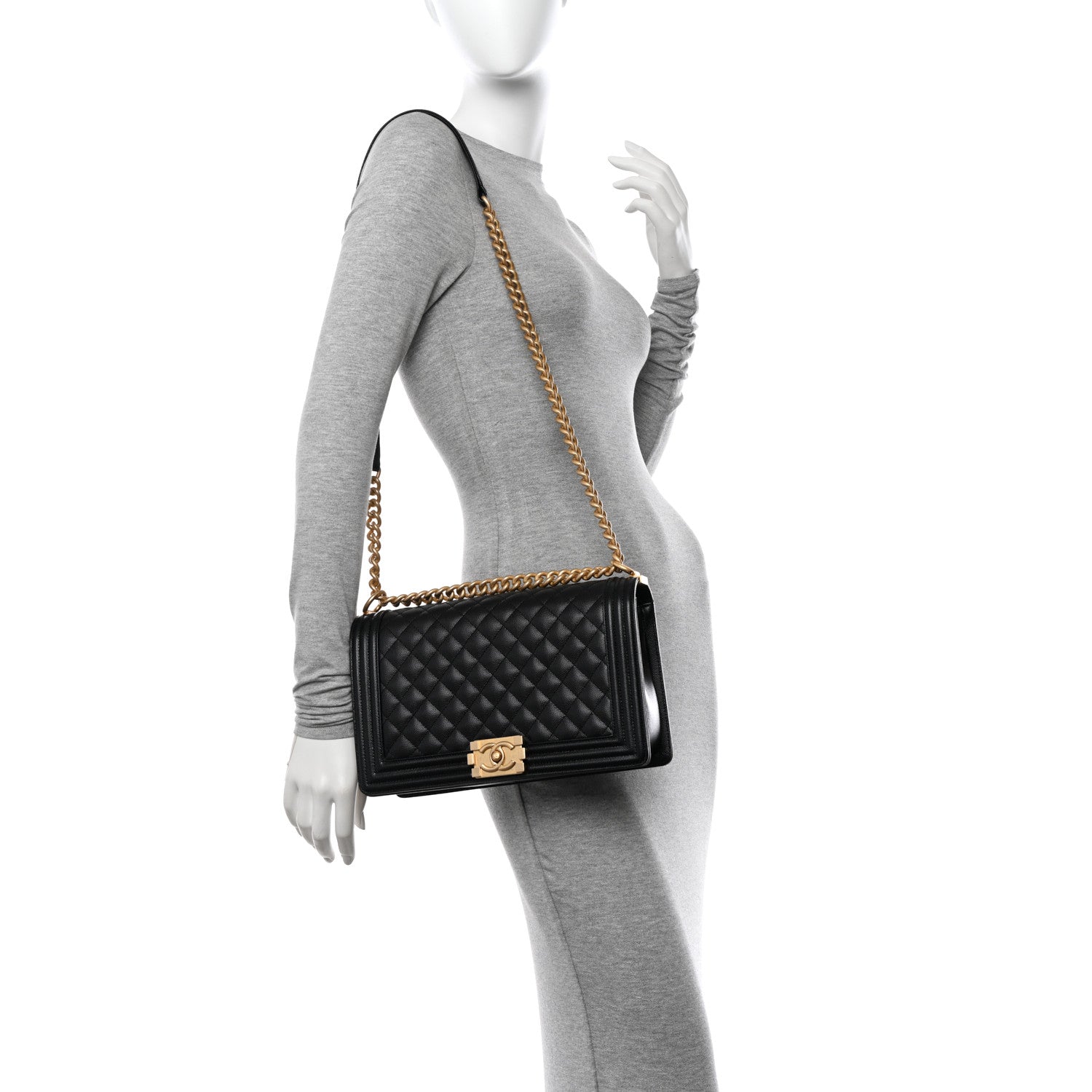 Chanel Caviar Quilted New Medium Boy Flap Black 2 of 11