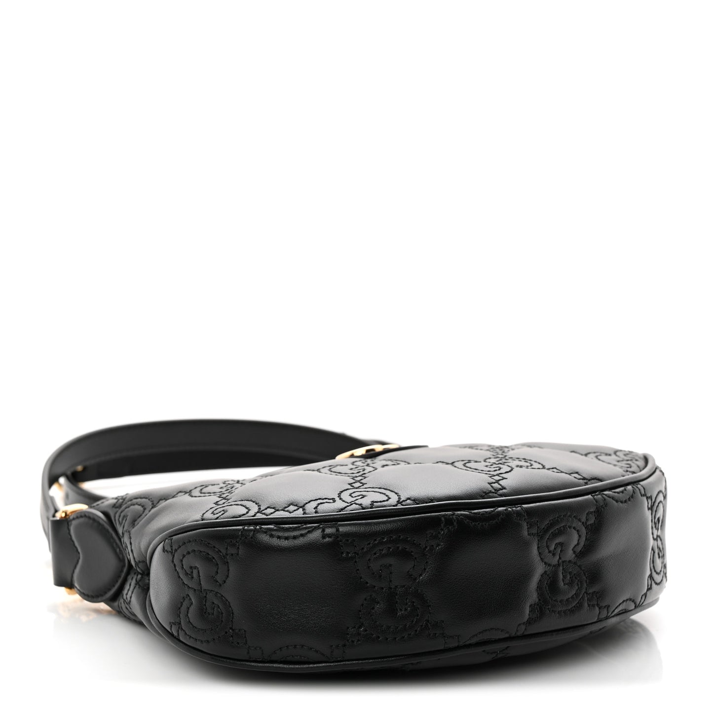 Calfskin GG Matelasse Mini Hobo Shoulder Bag Black
