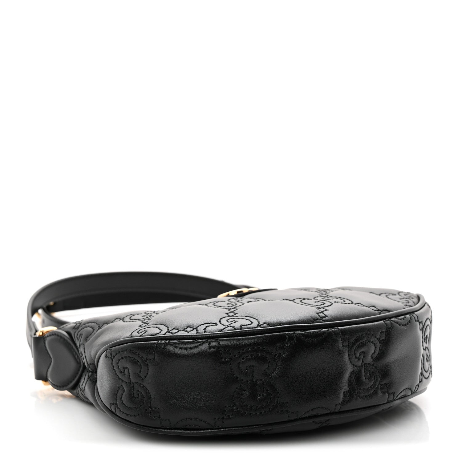 Gucci Calfskin GG Matelasse Mini Hobo Shoulder Bag Black 4 of 9