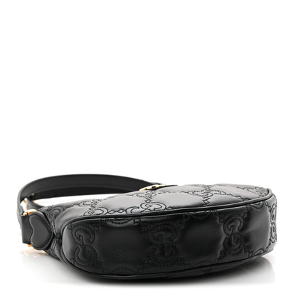 Gucci Calfskin GG Matelasse Mini Hobo Shoulder Bag Black 4 of 9