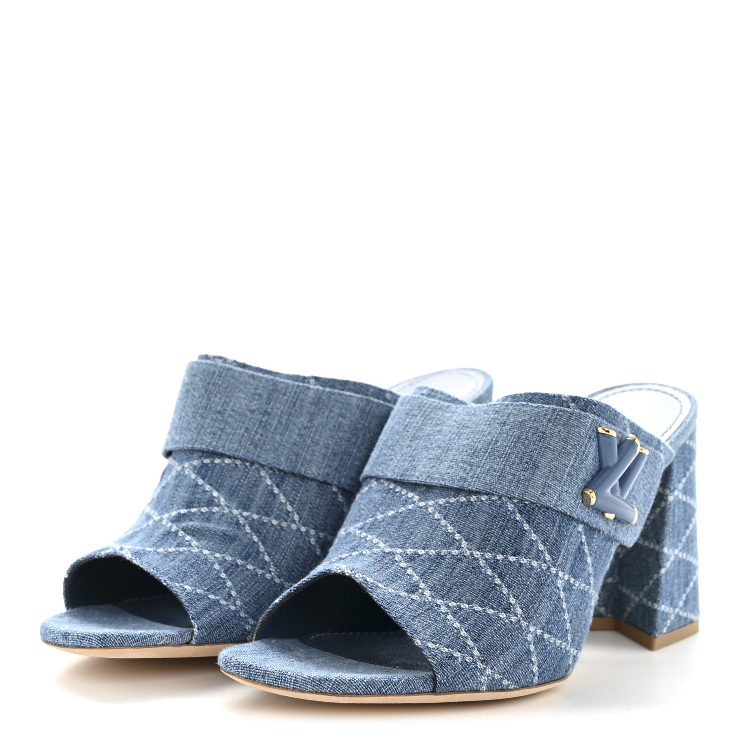 Louis Vuitton Denim Malletage Shake Mules 41 Blue 1861479