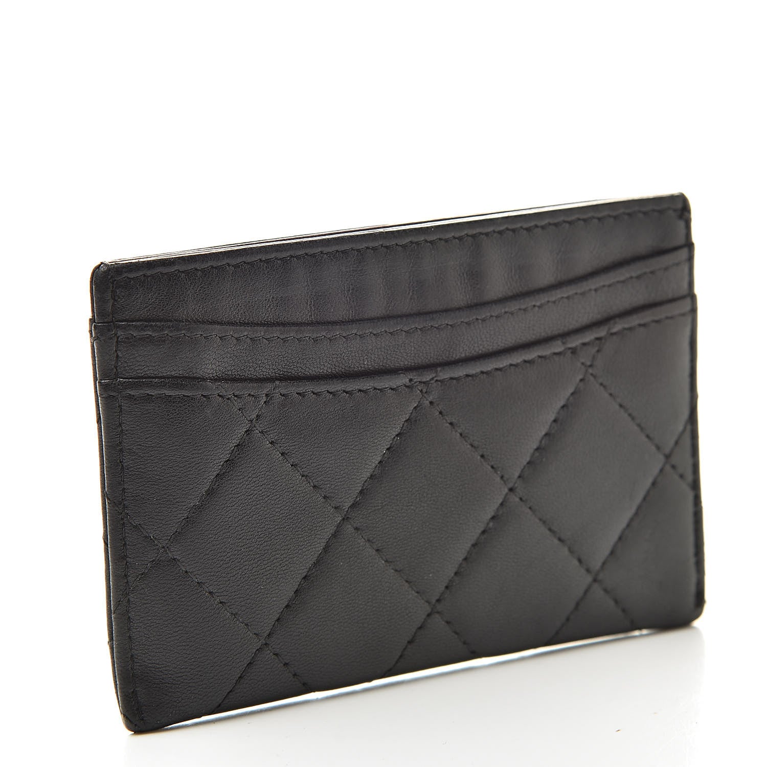 Chanel Lambskin Quilted Card Holder Black 3 of 9
