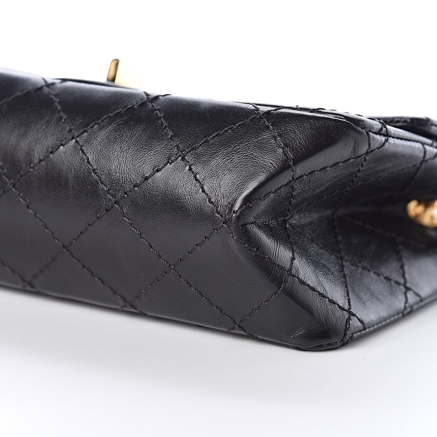 Aged Calfskin Quilted 2.55 Reissue Mini Flap Black