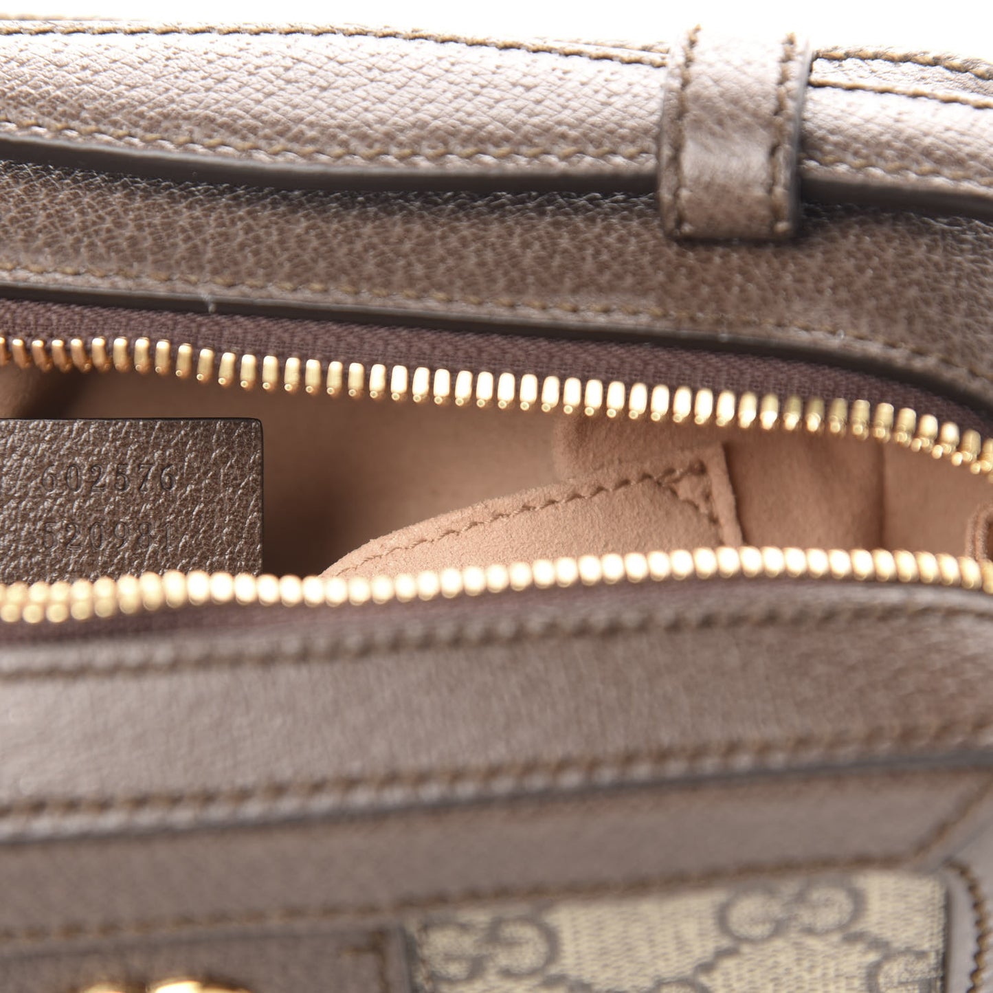 GG Supreme Monogram Mini Ophidia Top Handle Shoulder Bag Brown