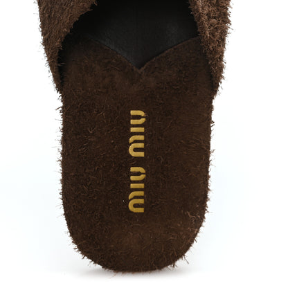 Miu Miu Scamosciato Slippers 38 Bruciato 8 of 9