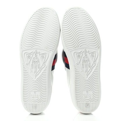 Gucci Calfskin Sequins Web Cat Womens Ace Sneakers 38 White 5 of 8