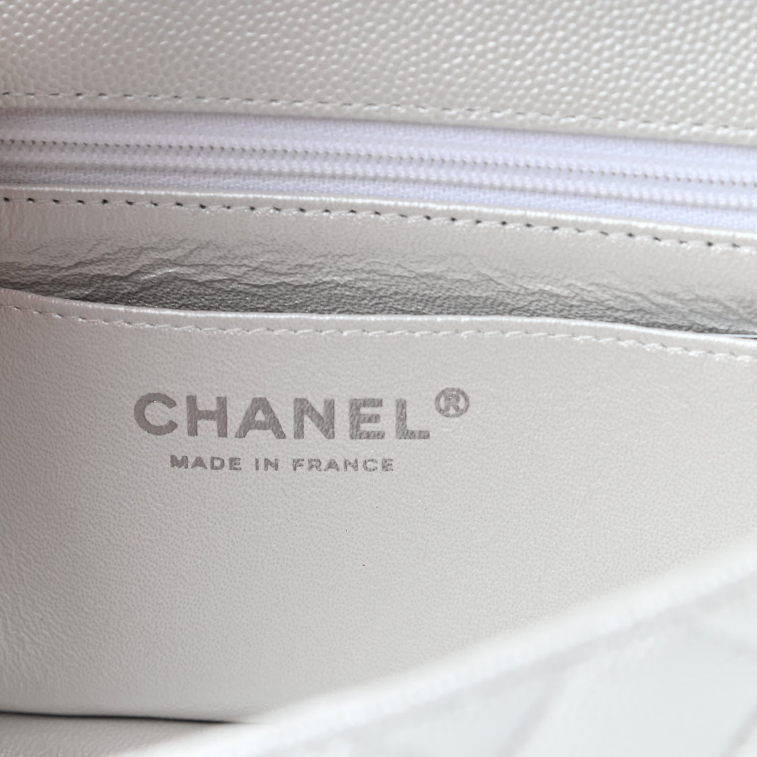 Chanel Iridescent Caviar Quilted Mini Top Handle Rectangular Flap White 6 of 11