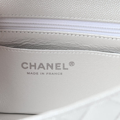 Chanel Iridescent Caviar Quilted Mini Top Handle Rectangular Flap White 6 of 11