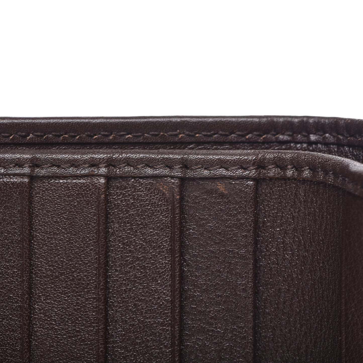 Calfskin Detective Compact Wallet Marron Fonce