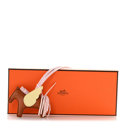 Hermes Milo Lambskin Grigri Rodeo Pegase Horse Bag Charm PM Gold Rose Darling 6 of 6