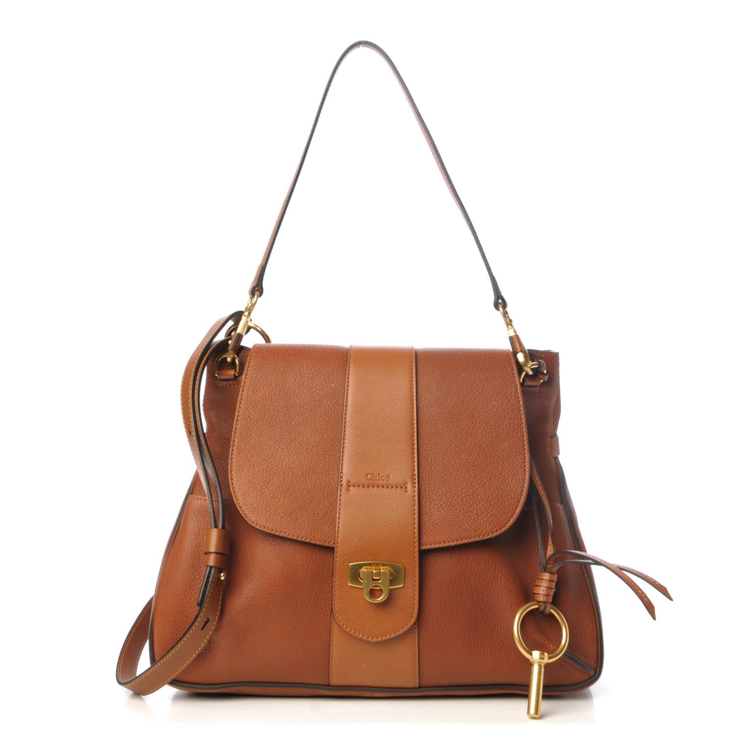 Chloe Grained Lambskin Medium Lexa Shoulder Bag Mustard Brown 1 of 9