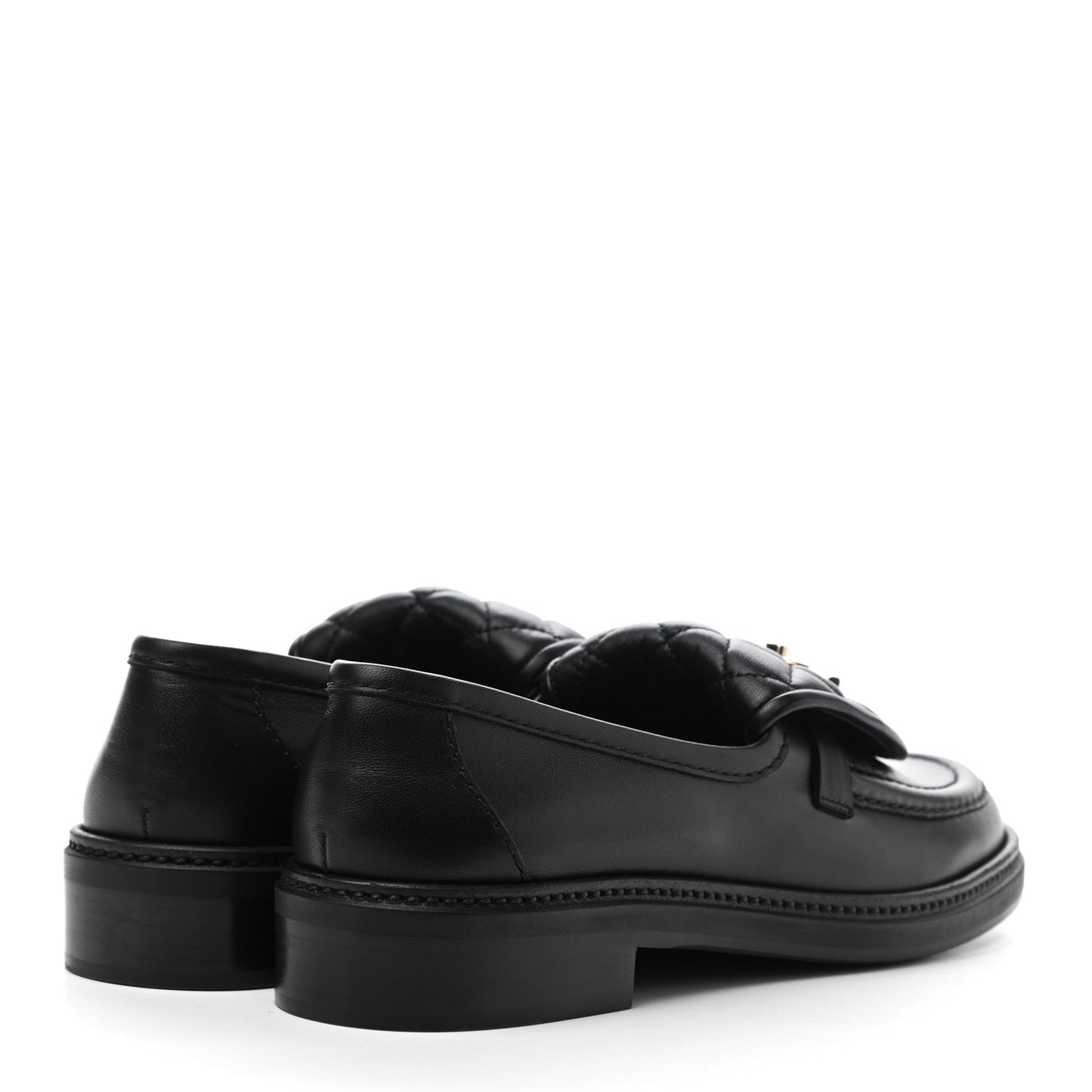 Lambskin Quilted CC Turnlock Loafers 38 Black