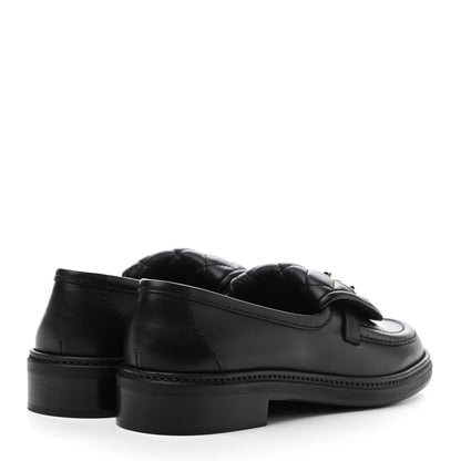Chanel Lambskin Quilted CC Turnlock Loafers 38 Black 4 of 9