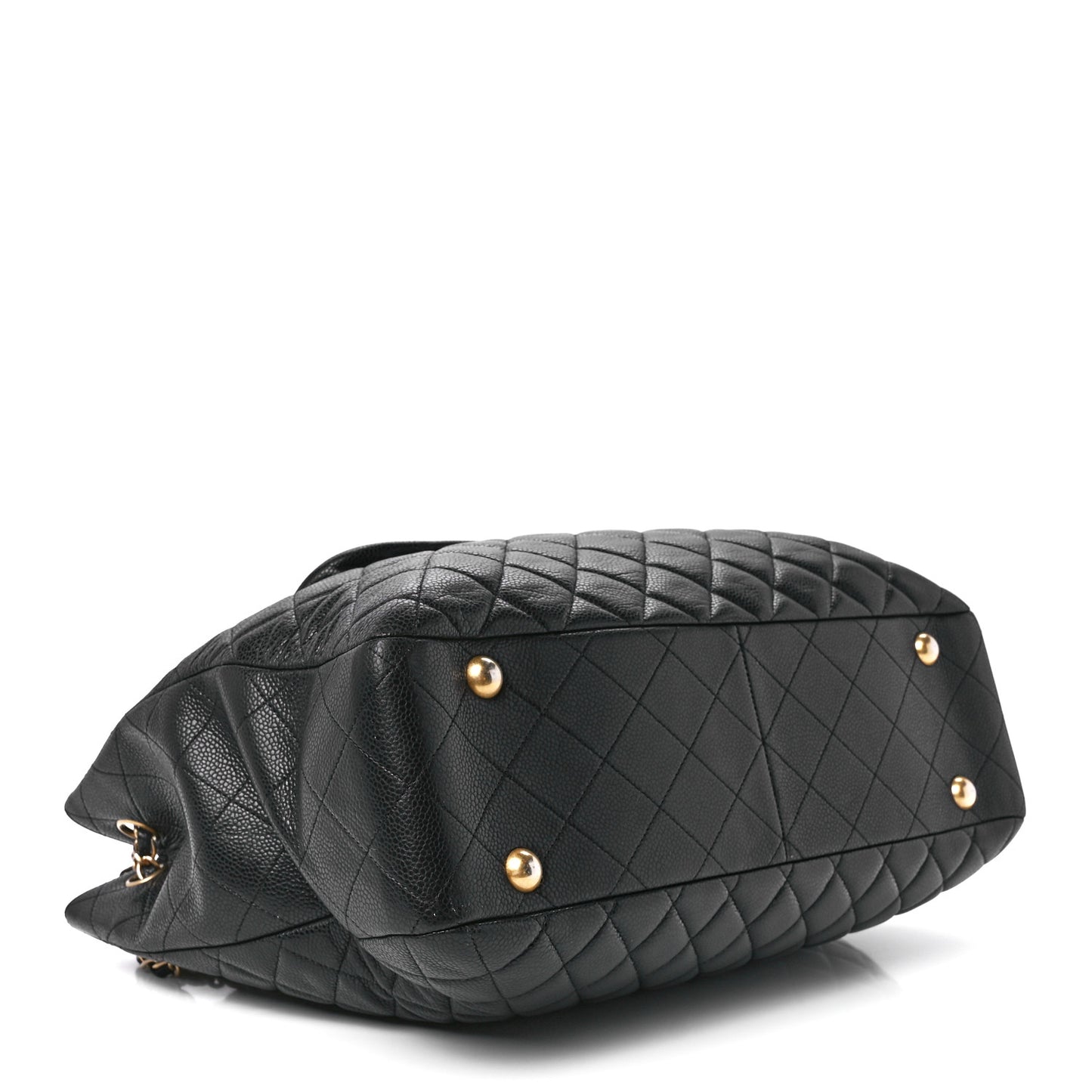 Caviar Quilted Flap Tote Black