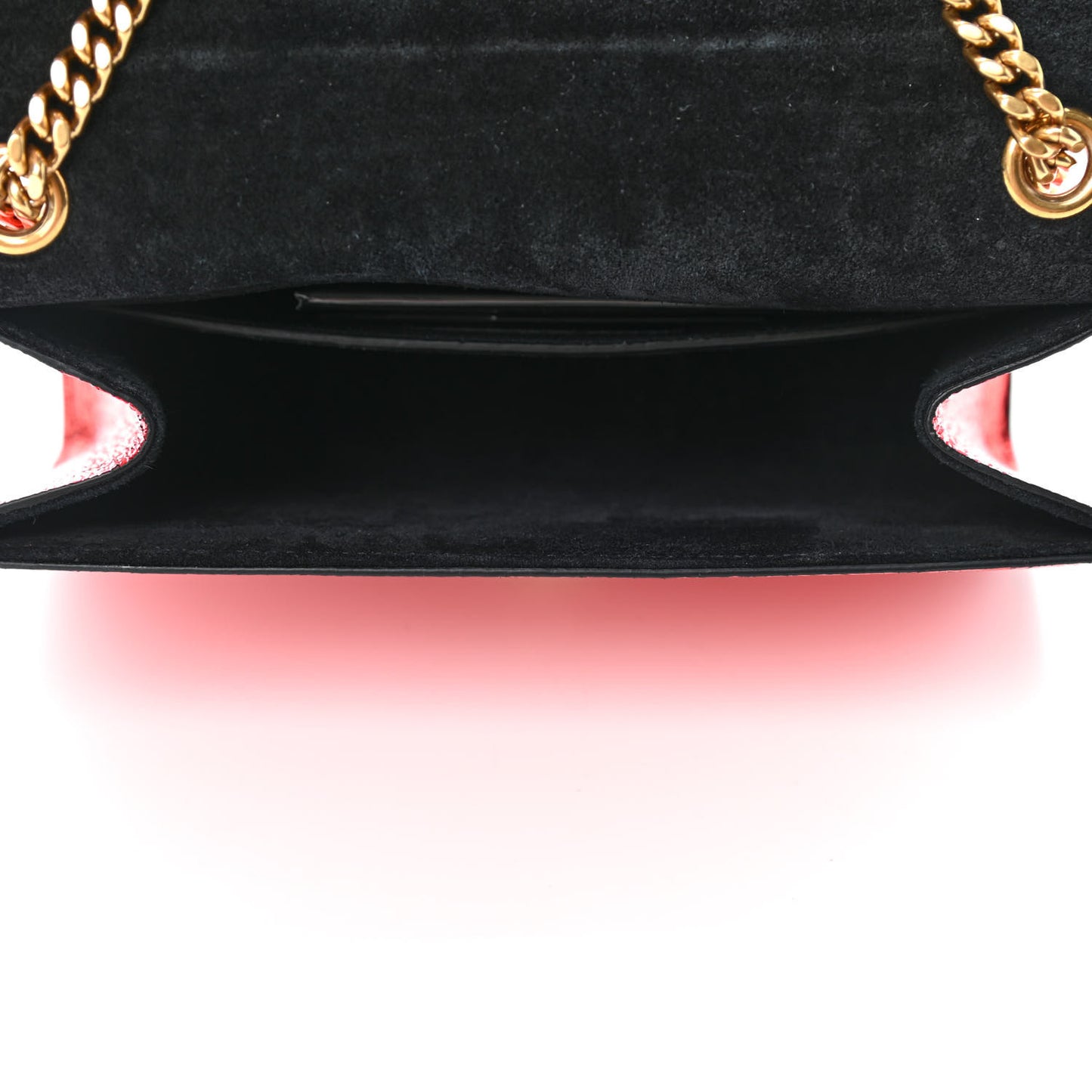 Metallic Calfskin Small Classic Monogram Kate Satchel Cherry