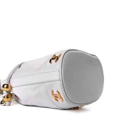 Chanel Caviar Drawstring Bucket Bag White 7 of 17